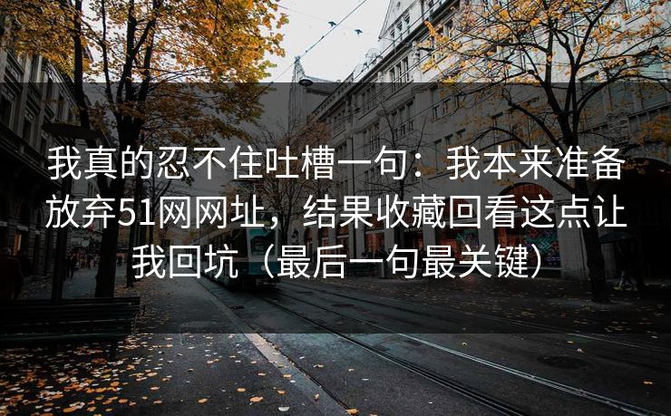 我真的忍不住吐槽一句：我本来准备放弃51网网址，结果收藏回看这点让我回坑（最后一句最关键）